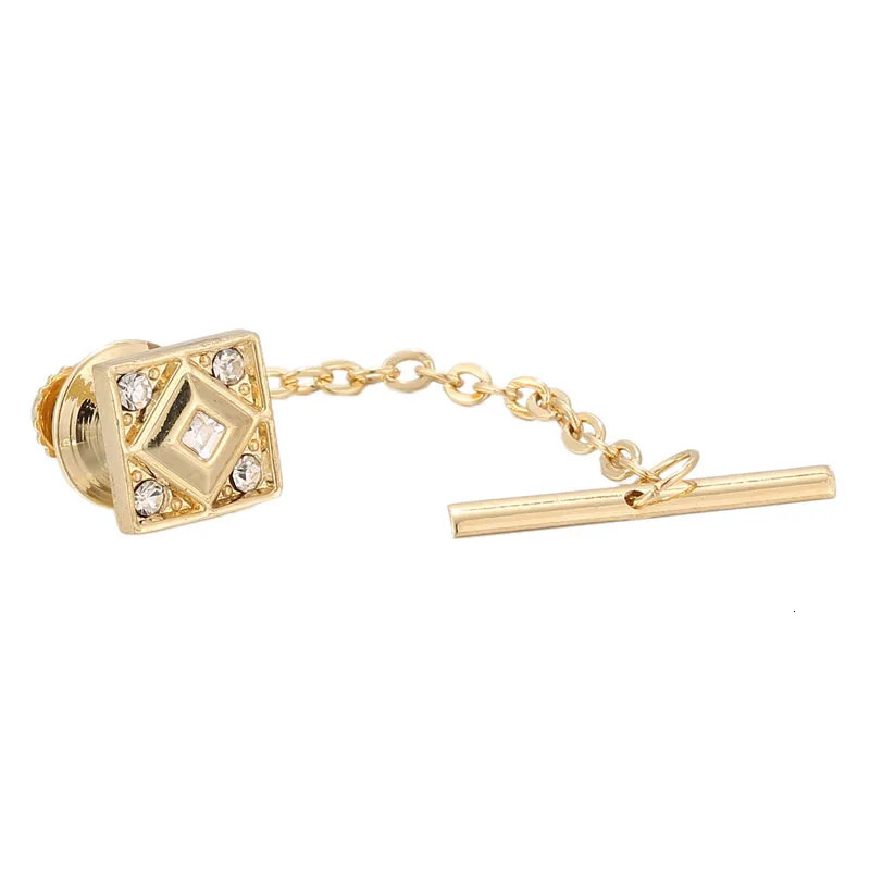 Tie Pin Mens Business Wedding Banquet Daily Gold Color Exquisite Crystal Lock Buckle 240301