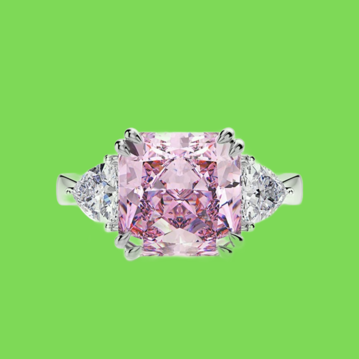 Top Quality 925 sterling silver luxurious jewelry rings 8A ice flowers zirconia designer ring for woman square Pink Blue White Dia