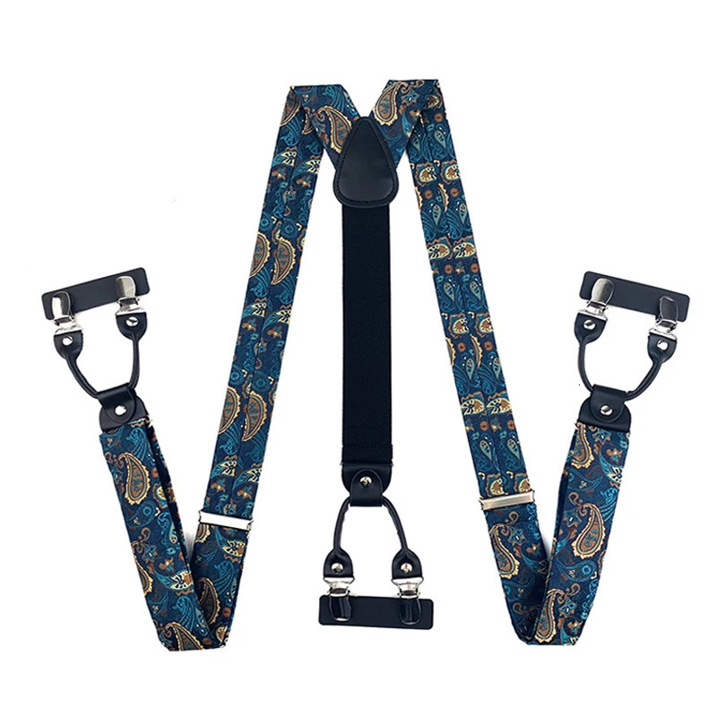 Mens Fashion Accessories Suspenders Trouser Braces 3.5cm Wide Y-Back 6 Clips Wedding Party Event Gifts for Dad Father Husband 240313