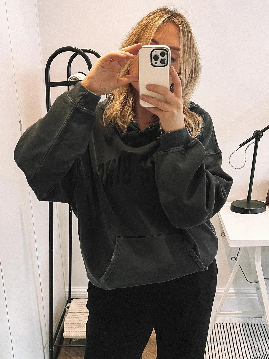 Letter Sweatshirts for Women Spring Autumn Clothes Vintage Loose Hooded Sweatshirt Female Fashion Pullovers Hoodies Tops 240226