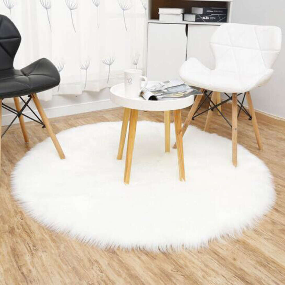 Hanging Basket Bedroom Long Plush Modern Minimalist Circular Computer Chair Carpet, Imitation Wool Floor Mat