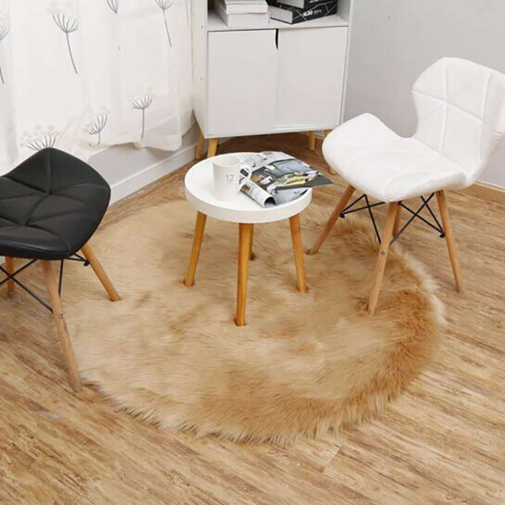 Hanging Basket Bedroom Long Plush Modern Minimalist Circular Computer Chair Carpet, Imitation Wool Floor Mat