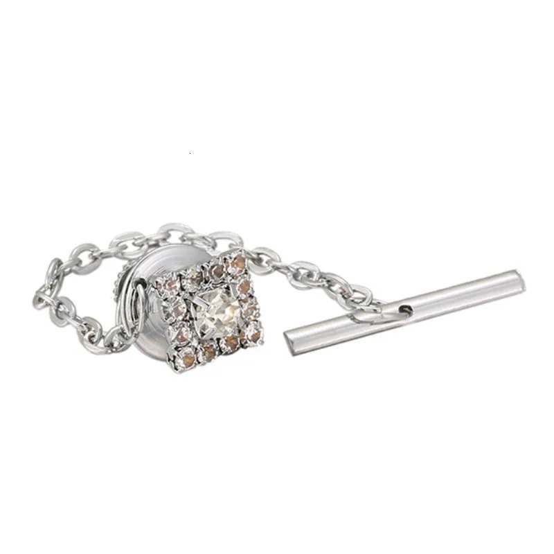 Tie Pin Mens Business Wedding Banquet Daily Gold Color Exquisite Crystal Lock Buckle 240301