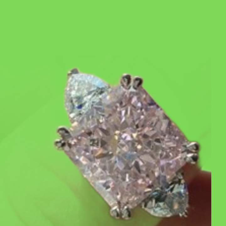 Top Quality 925 sterling silver luxurious jewelry rings 8A ice flowers zirconia designer ring for woman square Pink Blue White Dia
