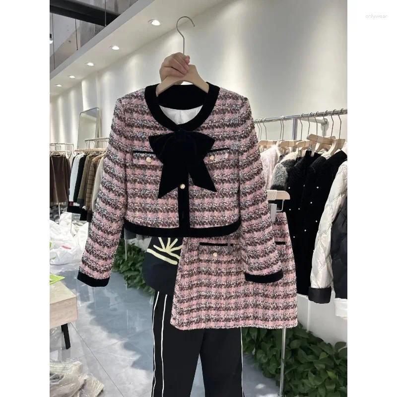 Two Piece Dress Autumn Winter Women's High-end Elegant Style Petite Tweed Jacket Set Female Office Lady Girl 2 Suit