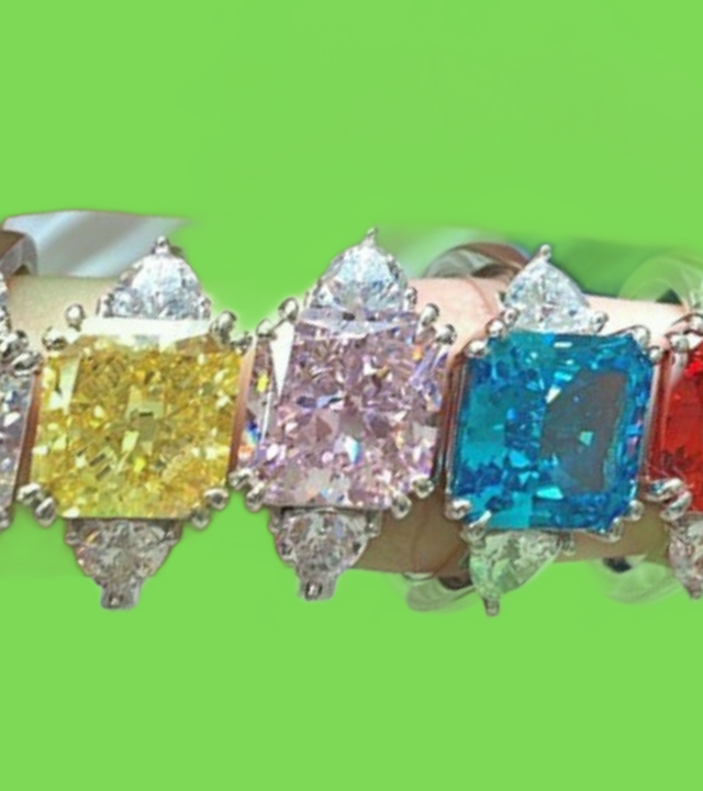 Top Quality 925 sterling silver luxurious jewelry rings 8A ice flowers zirconia designer ring for woman square Pink Blue White Dia