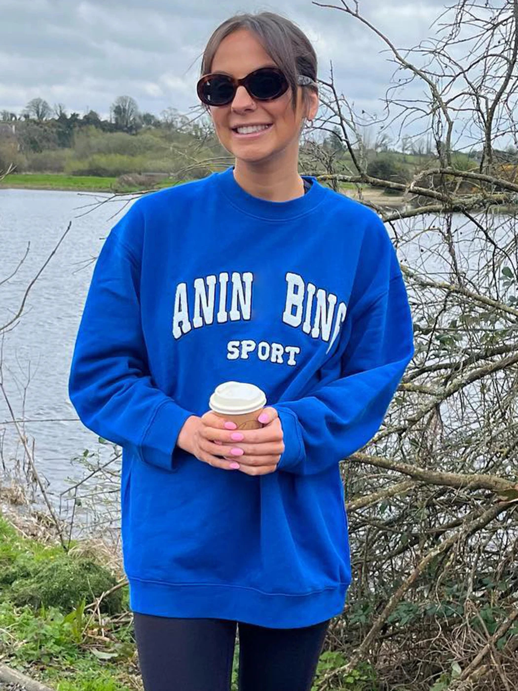 Letter Embroidery Sweatshirt Women Autumn Winter Clothing Loose Pullovers Tops Female Fashion Sweatshirts Hoodies Oversize 240226