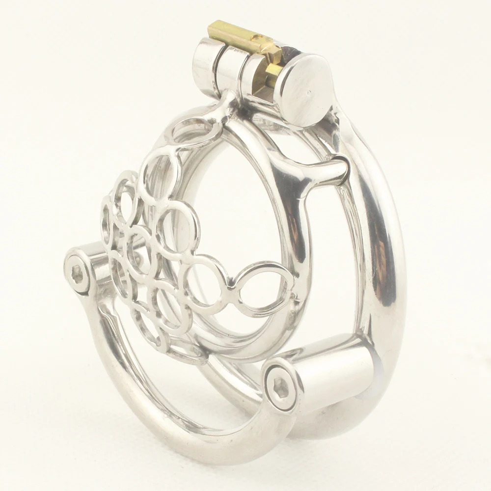 Stainless Steel Male Chastity Device Penis Cage BDSM Super Small Short Cock with Stealth lock Ring Sex Toy for Man Adults 240312