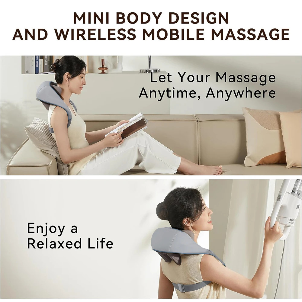 5D Shiatsu Back Neck Massage Shawl U Shape Kneading Shoulder Massager Car Home Neck Shoulder Muscle Relaxing Fatigue Massager 240301