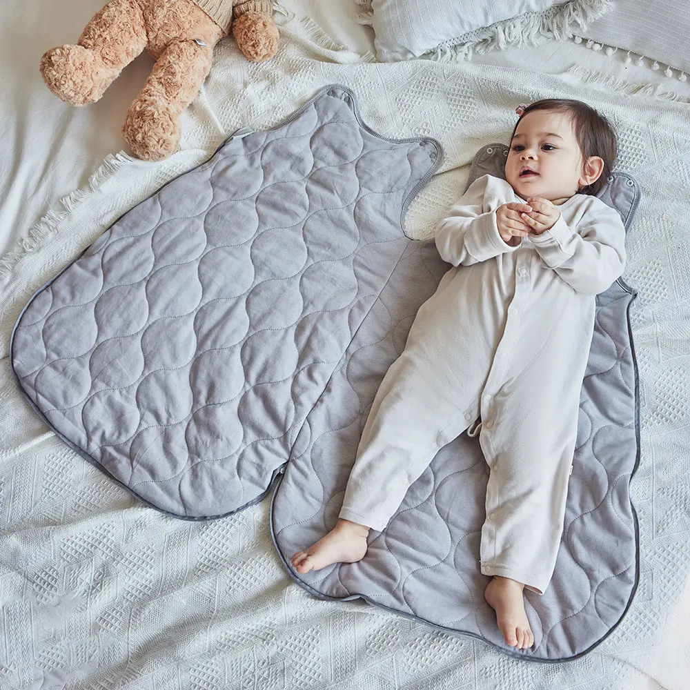 Sleeping Bags For Baby 0-24 Months Anti-Kick Blanket Infant Quilt Sleepwear 2.5Tog Stars Print Spring 100%Cotton Vest Sleepsacks 240305