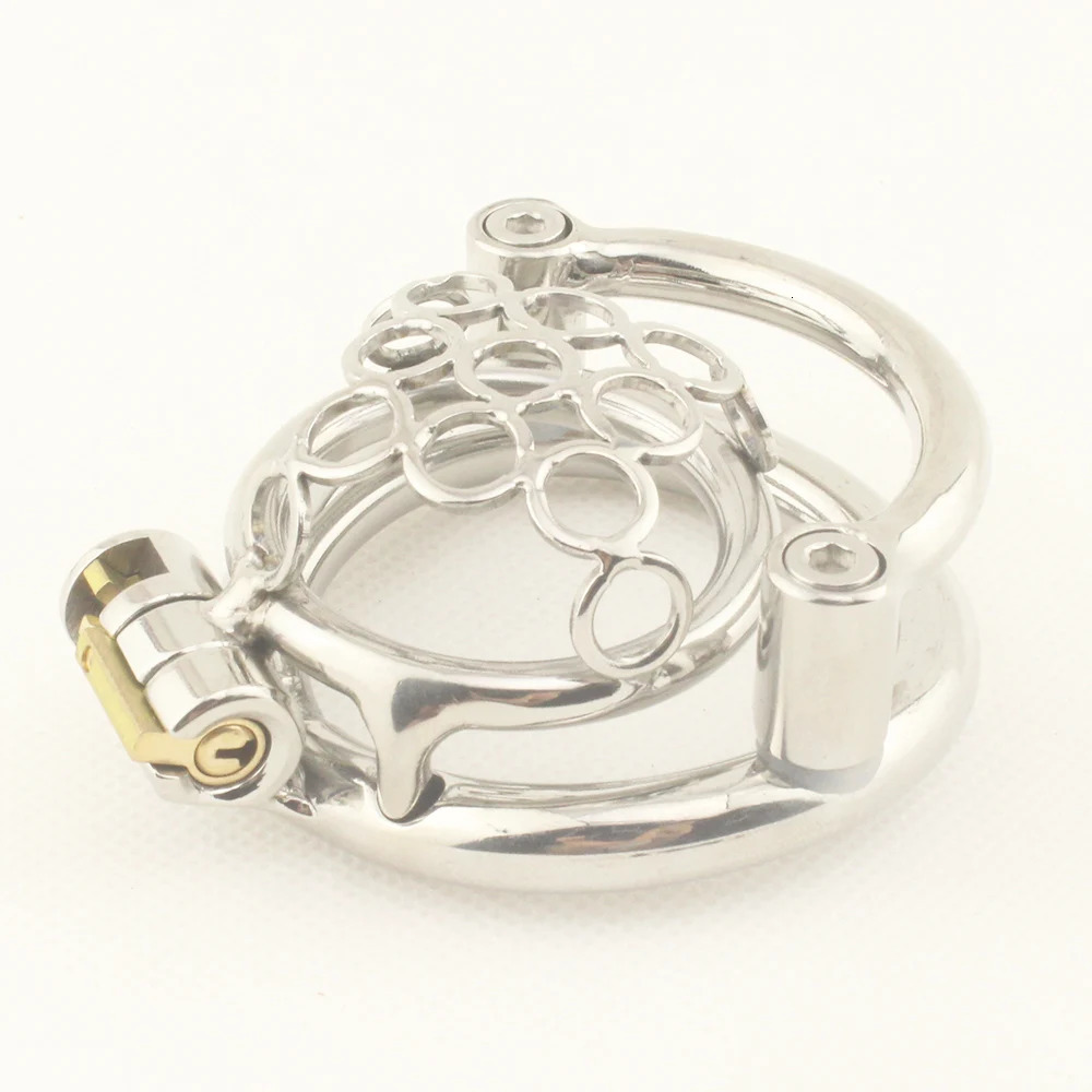 Stainless Steel Male Chastity Device Penis Cage BDSM Super Small Short Cock with Stealth lock Ring Sex Toy for Man Adults 240312