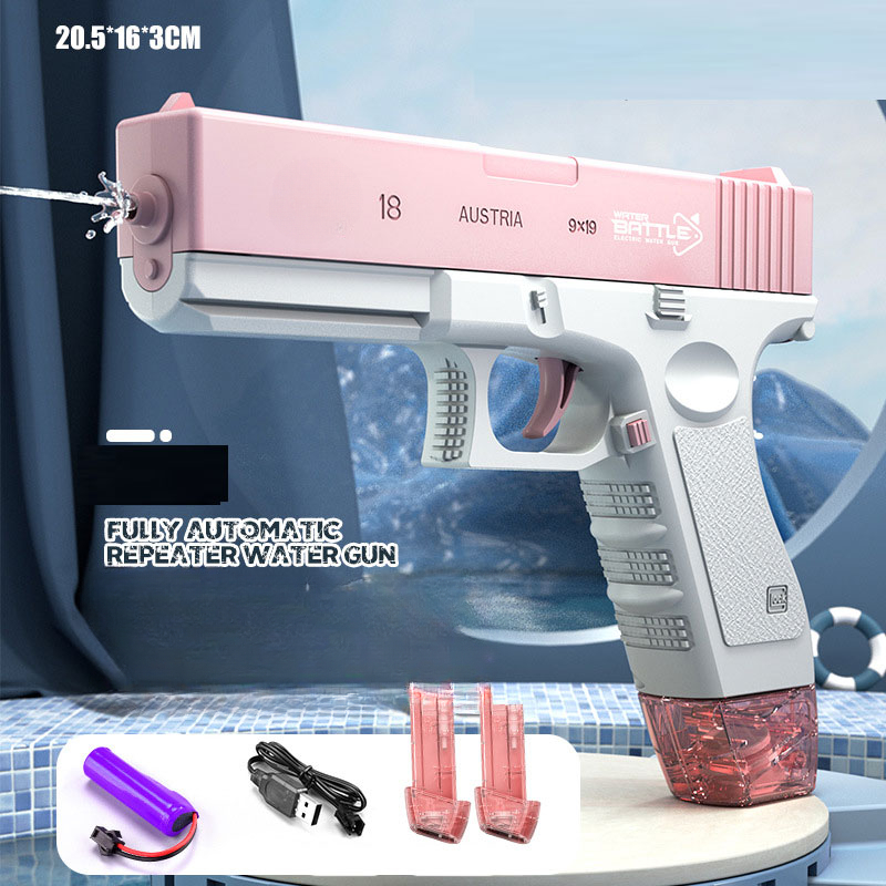 New Water Gun Electric Pistol Shooting Toy Full Automatic Summer Beach Outdoor Watergun Toy For Kids Children Boys Girls Adults Gifts