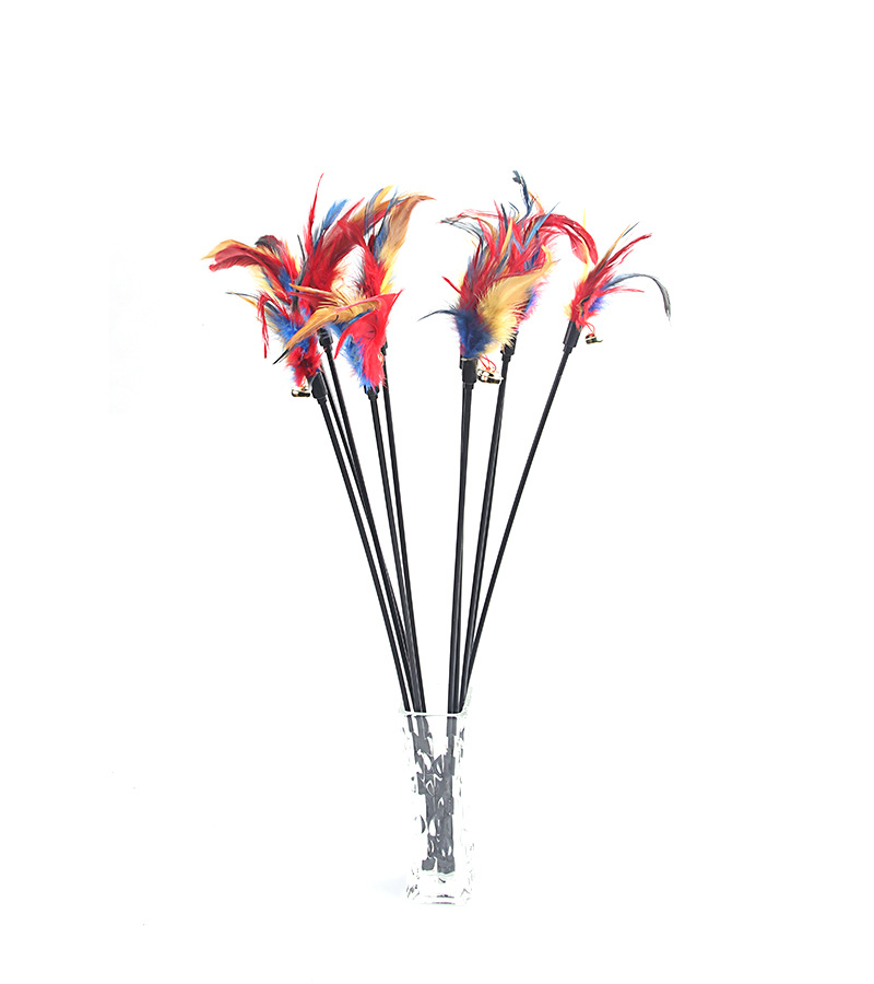 Pet toys cat toys simulate colorful feathers attract cats to interact and consume the energy of pet play