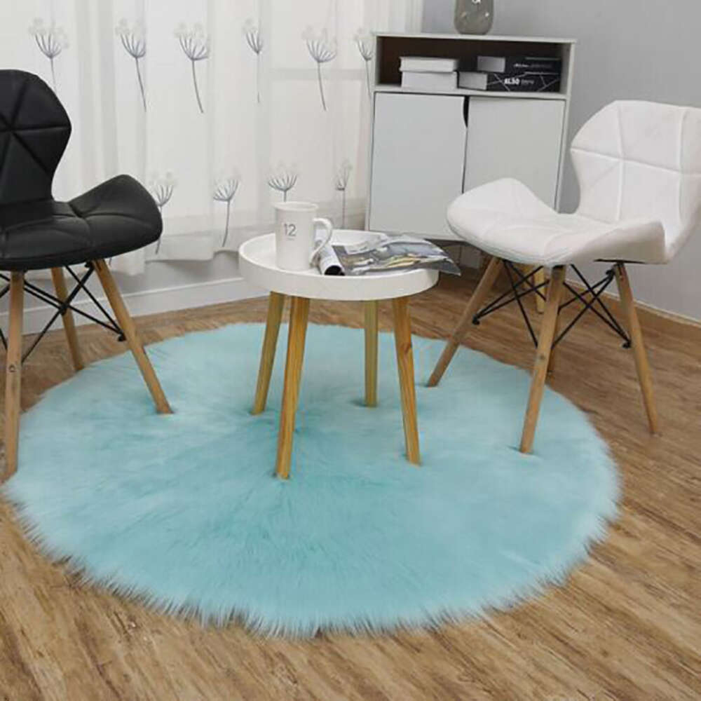Hanging Basket Bedroom Long Plush Modern Minimalist Circular Computer Chair Carpet, Imitation Wool Floor Mat