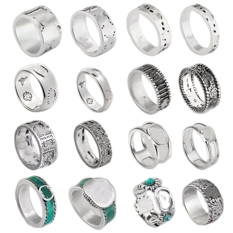 Love Ring Designer Heart Band Rings for Women Mens Jewelry Luxury Fashion Unisex Gold Silver Rose Colors Stainless Steel Lady Party with Green box Size 5-11