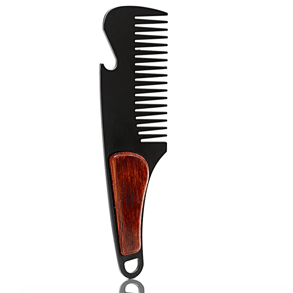 Pocket Hair Comb Stainless Steel Portable Men Beard Comb For Shaving Beer Opener Portable Metal Mustache Comb Peine De Barba Portatil Para Hombres Who