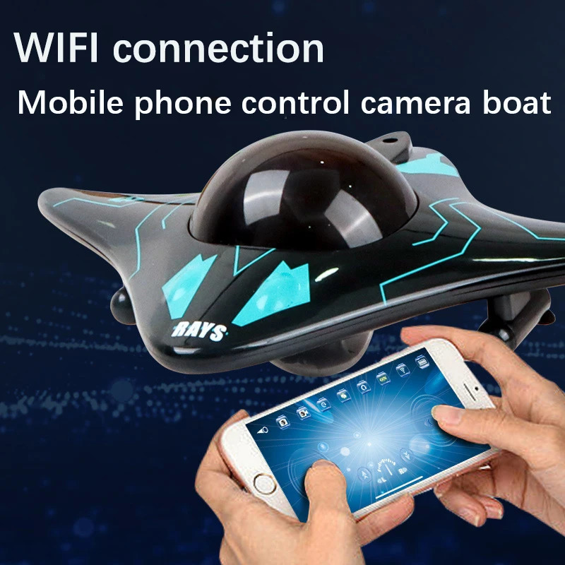 6Ch Rc Boat Submarine with Camera Underwater Remote Control Wifi Fpv Remote Control Boats Radio Control Toys for Children Gifts 240307