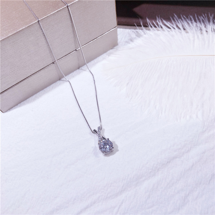 2024 Choucong Solitaire Cross Pendant Simple Fashion Jewelry 925 Sterling Silver Round Cut 5A Cubic Zircon CZ Diamond Girls Party Women Elegant Clavic