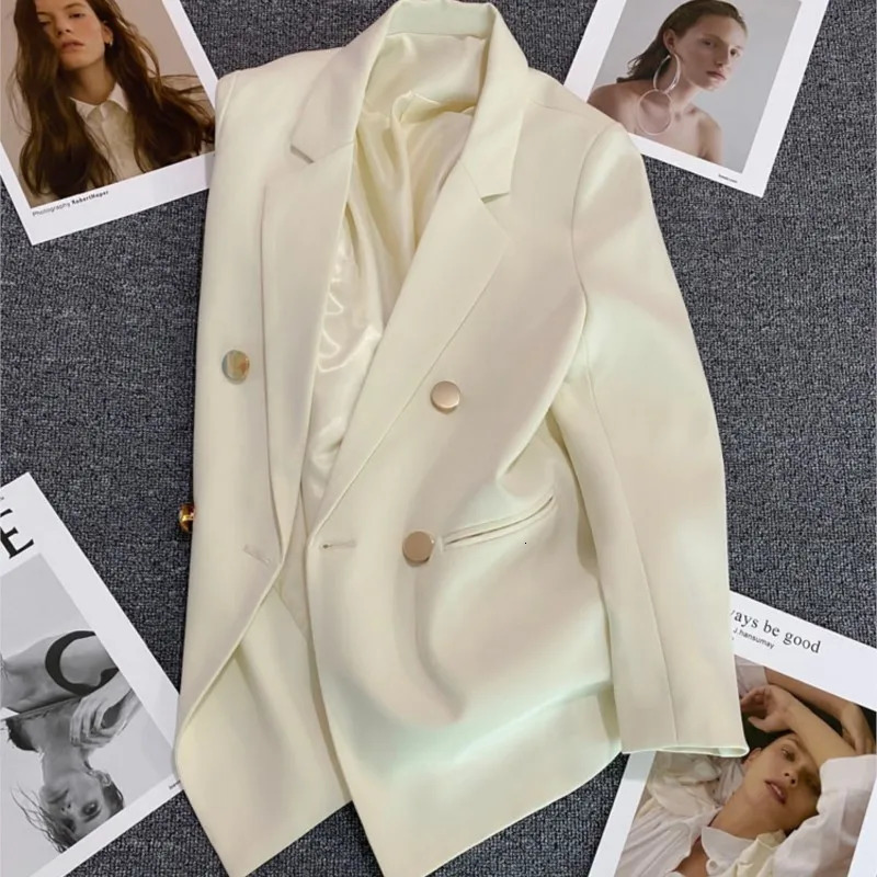 Casual Long Sleeve Suit Blazer Office Lady Spring Autumn Fashion Elegant Solid Outerwear Jacket For Women Female Coat 240229