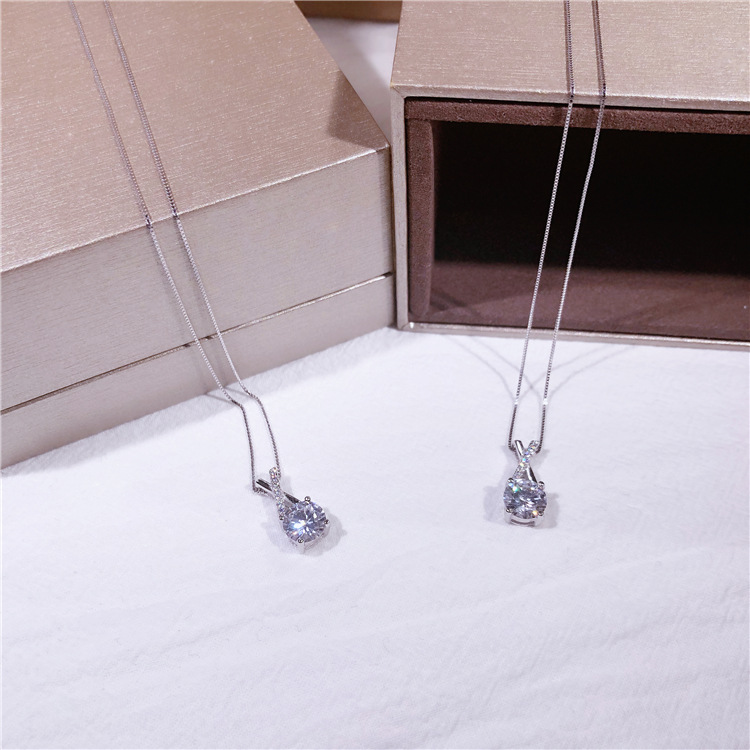 2024 Choucong Solitaire Cross Pendant Simple Fashion Jewelry 925 Sterling Silver Round Cut 5A Cubic Zircon CZ Diamond Girls Party Women Elegant Clavic