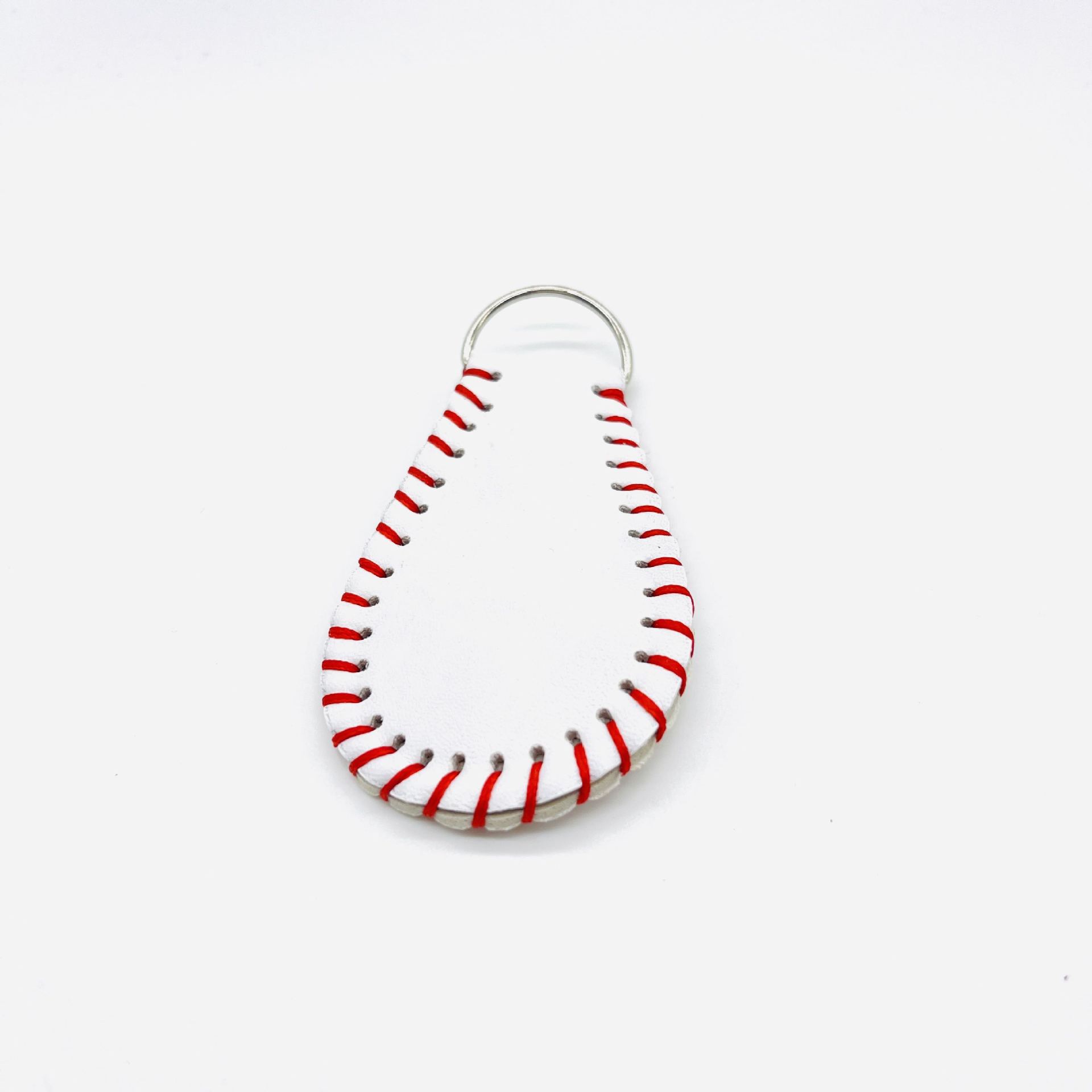 Sports Baseball Beaded Bracelet Keychain PU Leather Keychain Pendant Bag Decoration Wrist Key Chain Keyring