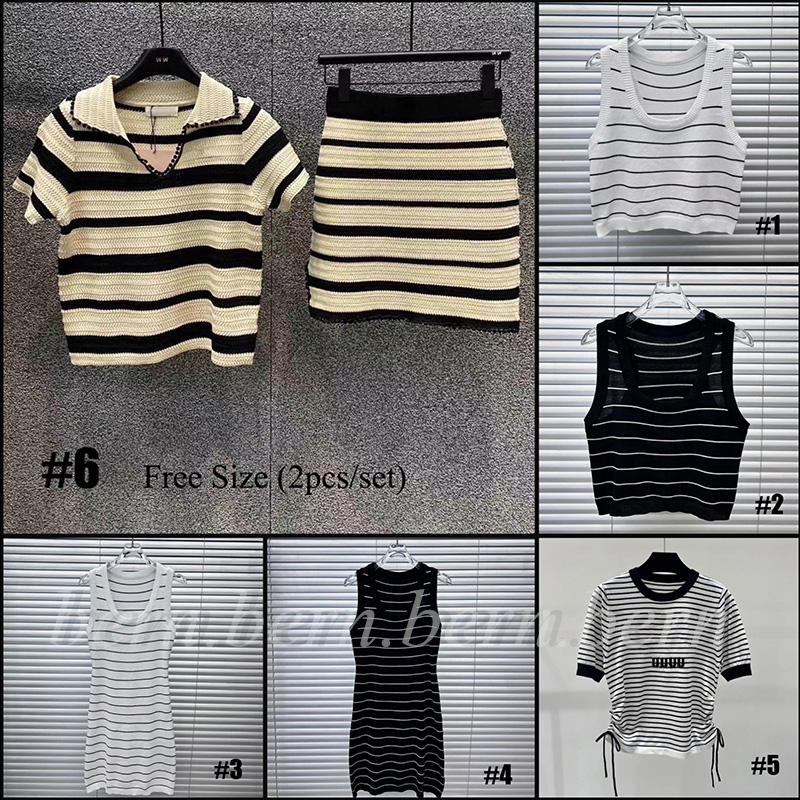 Premium Quality Fashion Women's Knitted Tops Tank Top T-Shirt Dress Skirt Suit for Women M