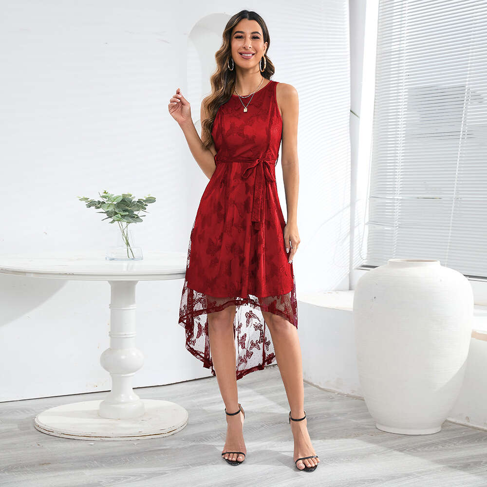 Women's Sexy Sleeveless Mesh Lace Fishtail Skirt 2024 Summer New