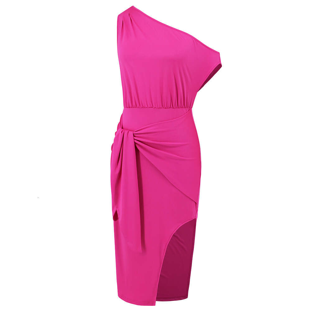 Women's Sexy Diagonal Shoulder Strap Wrapped Buttocks Dress, New 2024 Summer Dress