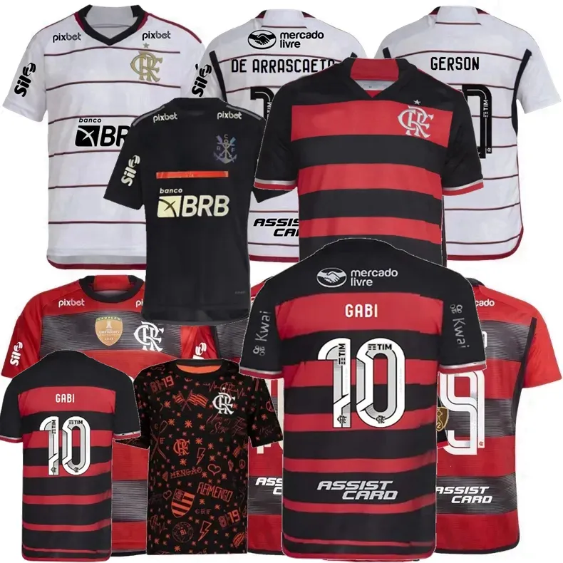Player Fans CR Flamengo Soccer Jerseys 2023 2024 2025 DE ARRASCAETA E.RIBEIRO GABI B.HENRIQUE DAVID LUIZ DIEGO PEDRO GERSON 23 24 25 home away 3rd football