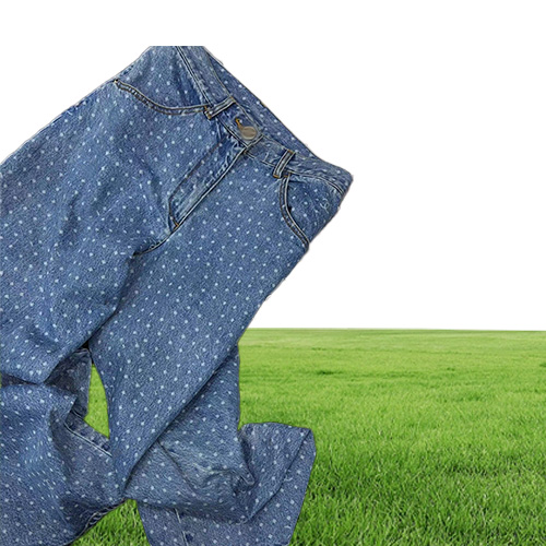 Milan Runway Women039s Jeans New Spring Summer Print fashion Designer Jeans Brand Same Style Pants 02212