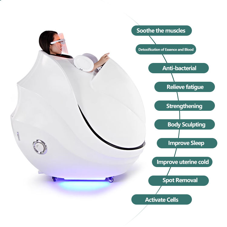 Professional Facial Steamer Far Infrared Sauna Fumigation Ozone Water Sprayer Spa Sprayer Thermal Fogger Body Detox Slimming Collagen Production Cabin