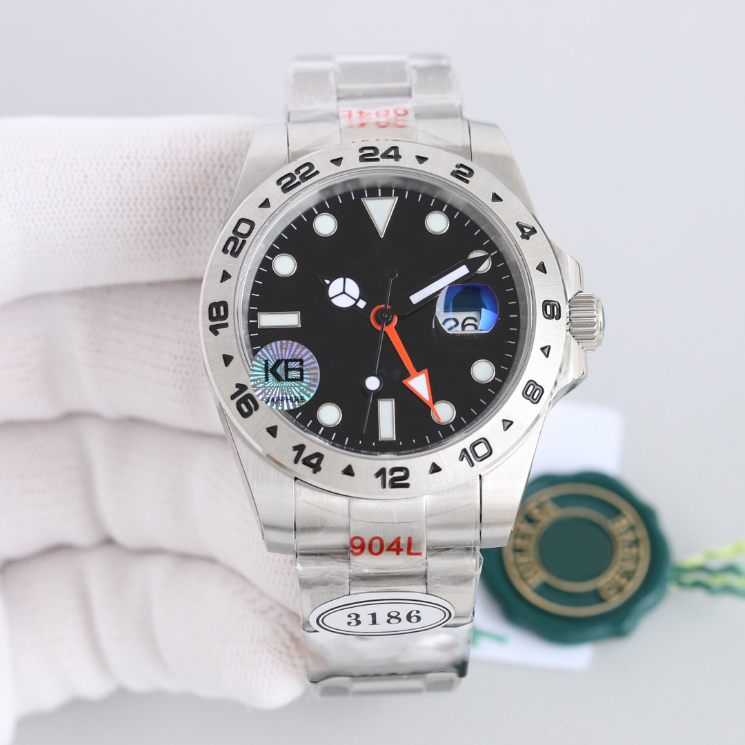 Mechanical Movement Watches 42mm Super-strong Luminous Sapphire Glass Four-needle Timing Watch for Men Montre de Luxe