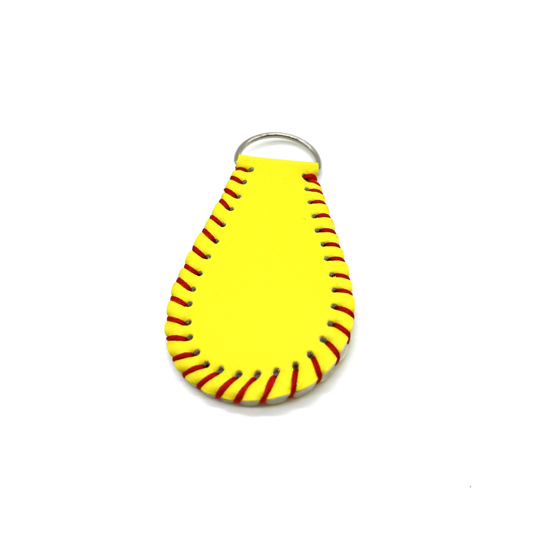 Sports Baseball Beaded Bracelet Keychain PU Leather Keychain Pendant Bag Decoration Wrist Key Chain Keyring