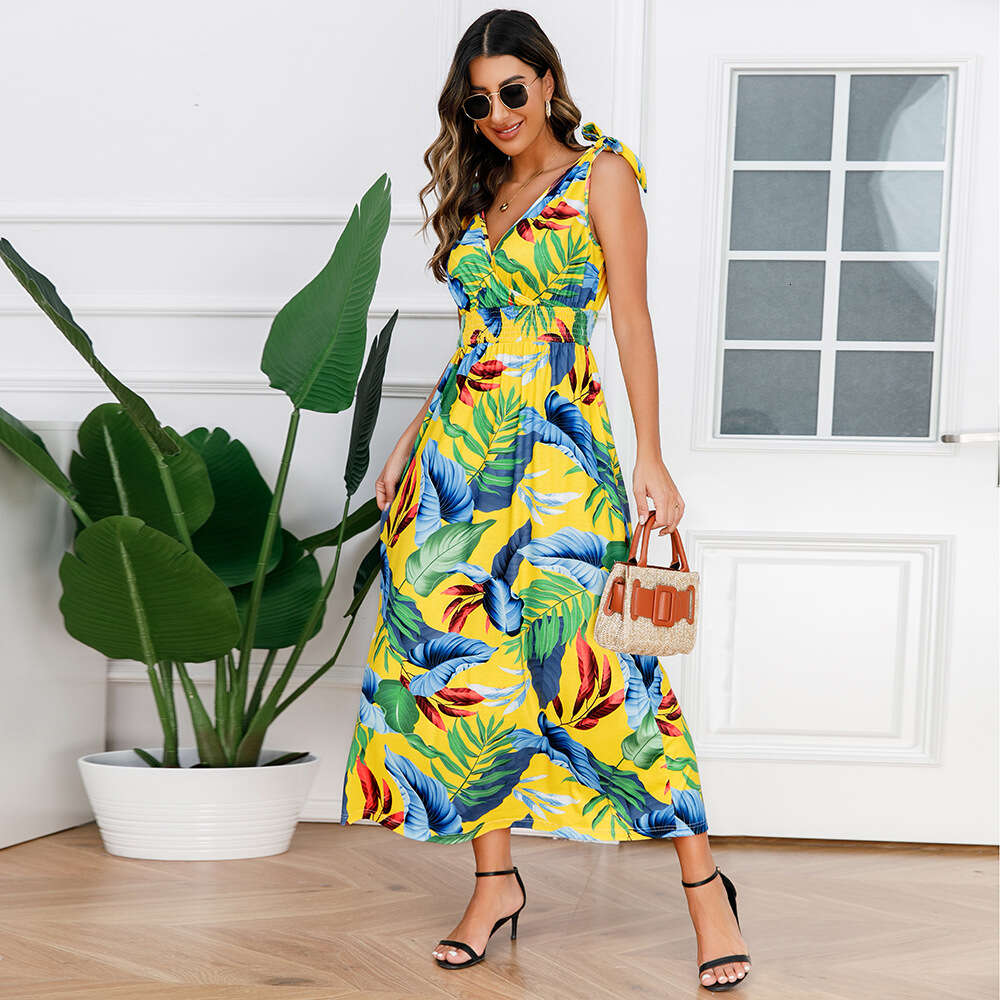 Hawaiian Beach Skirt 2024 Summer Printed Long Women's Dress