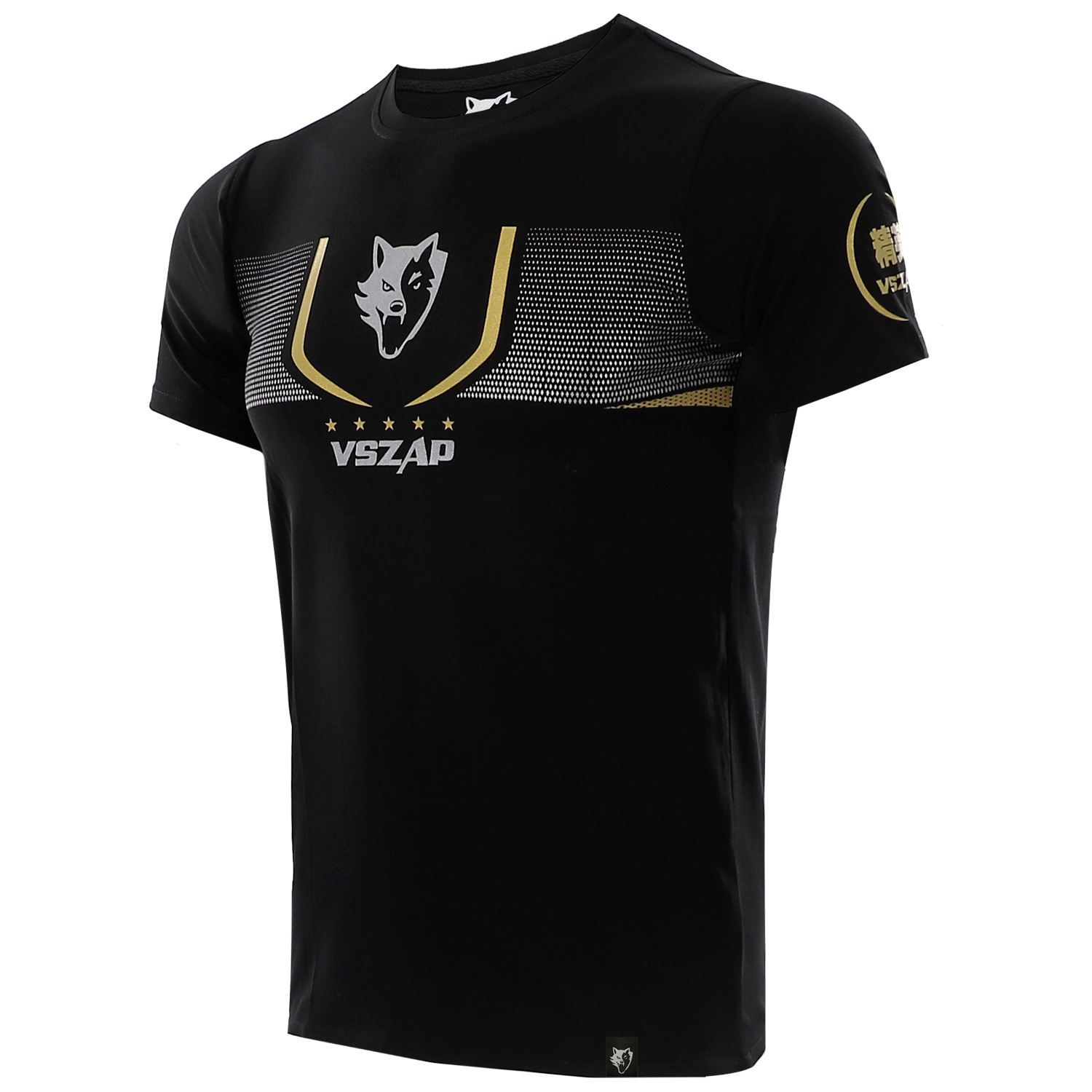 VSZAP Sports Muay Thai Short sleeved Hot Stamped T-shirt, Pure Cotton Casual Running Clothing, Fighting and Fitness Top
