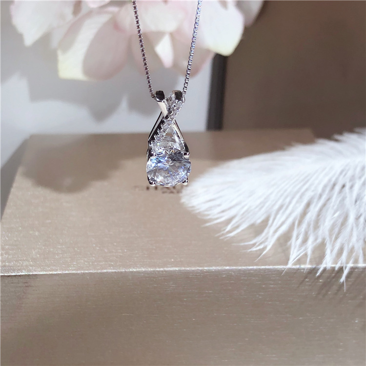 2024 Choucong Solitaire Cross Pendant Simple Fashion Jewelry 925 Sterling Silver Round Cut 5A Cubic Zircon CZ Diamond Girls Party Women Elegant Clavic