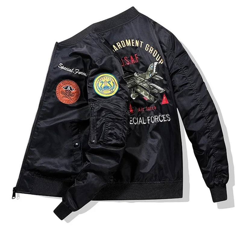 Tough Guy Autumn/Winter Loose Vintage Jacket Mens Embroidered Baseball Jersey Large Coat 240229