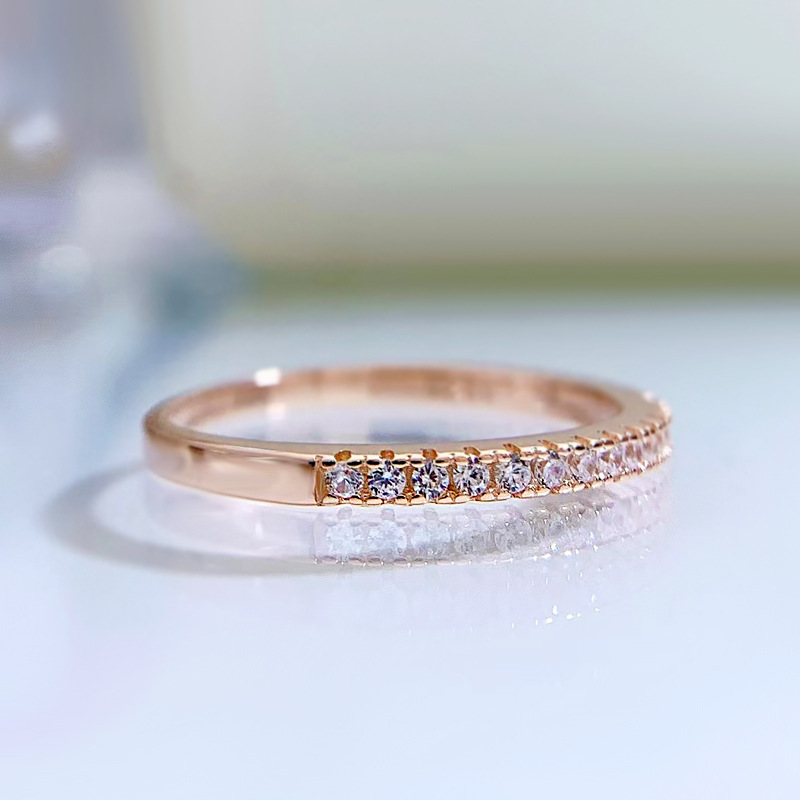 2024 choucong ins top sell wedding rings simple fine jewelry real 100 sterg sier rose gold pave white moissanite dia party women engagement band ring