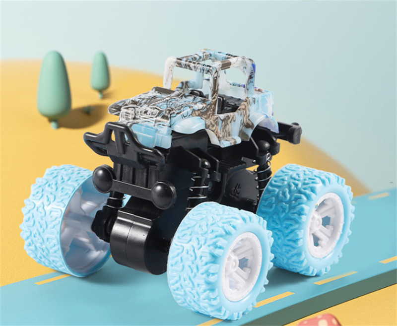 Mini Plastic Inertial Four-wheel Drive off-roadstunt Roll Toy Car for Children car