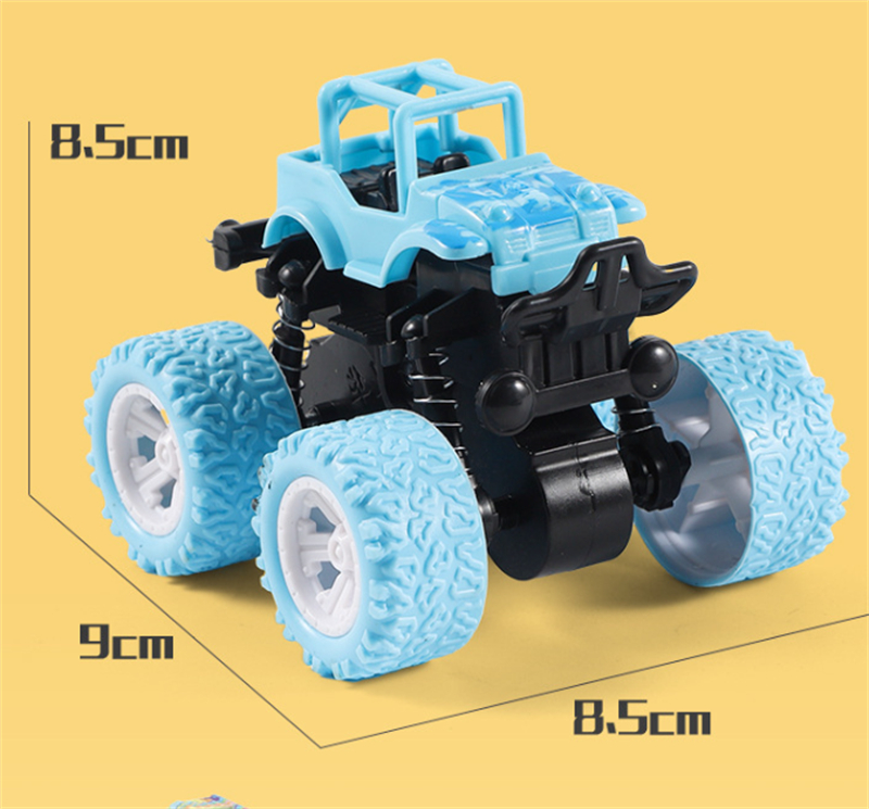 Mini Plastic Inertial Four-wheel Drive off-roadstunt Roll Toy Car for Children car