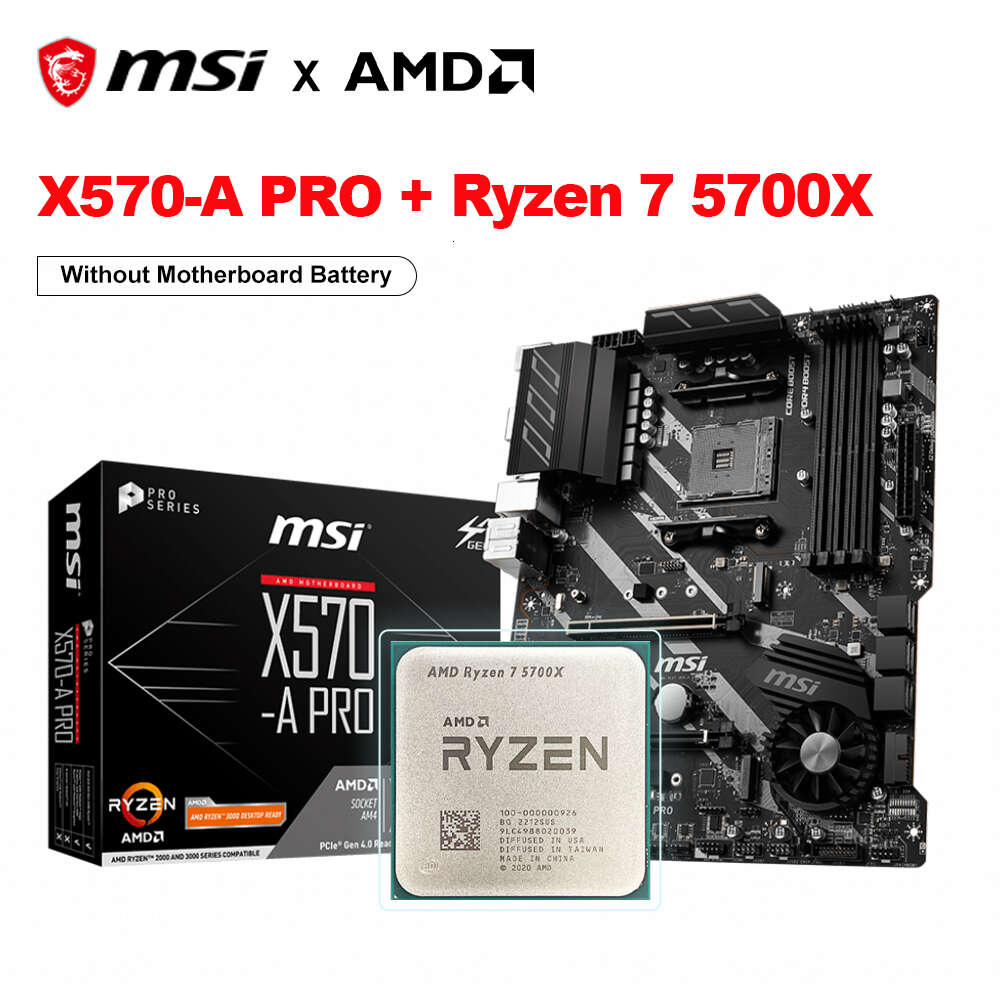 NEW AMD Ryzen 7 5700X R7 5700X Cpu + MSI X570-A PRO AMD X570 AMD X570 128GB DDR4 Motherboard PCI-E 4.0 M.2 SATA3 ATX placa me