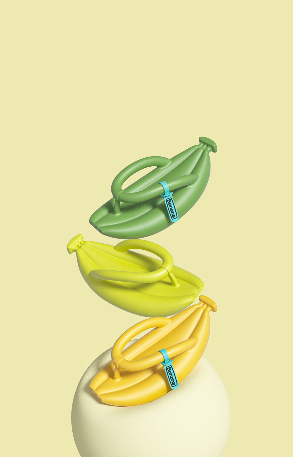 2024 banana flip-flops couples drag home students S thick soles for men and women to drag the beach N2Pt#