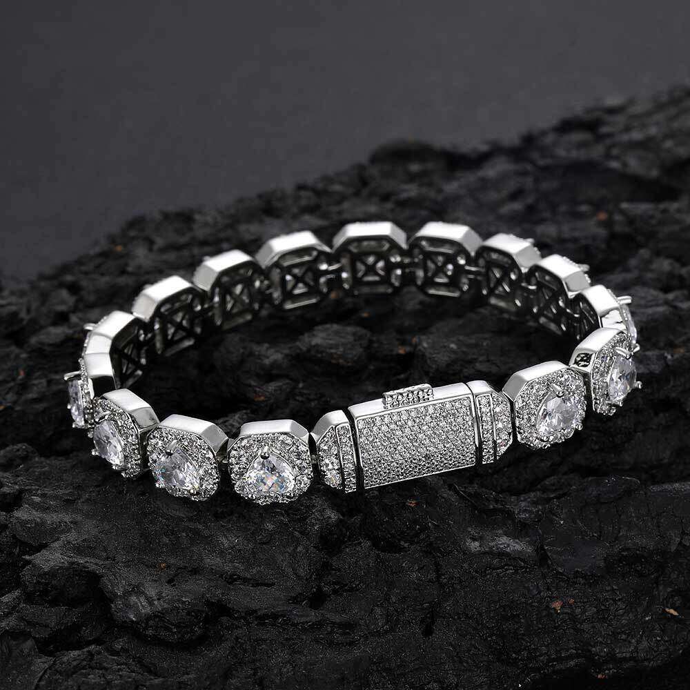Jewelry 10mm Love Zircon Rock Sugar Trendy Brand Personalized Full Diamond Hip Hop Men's Bracelet Accessories