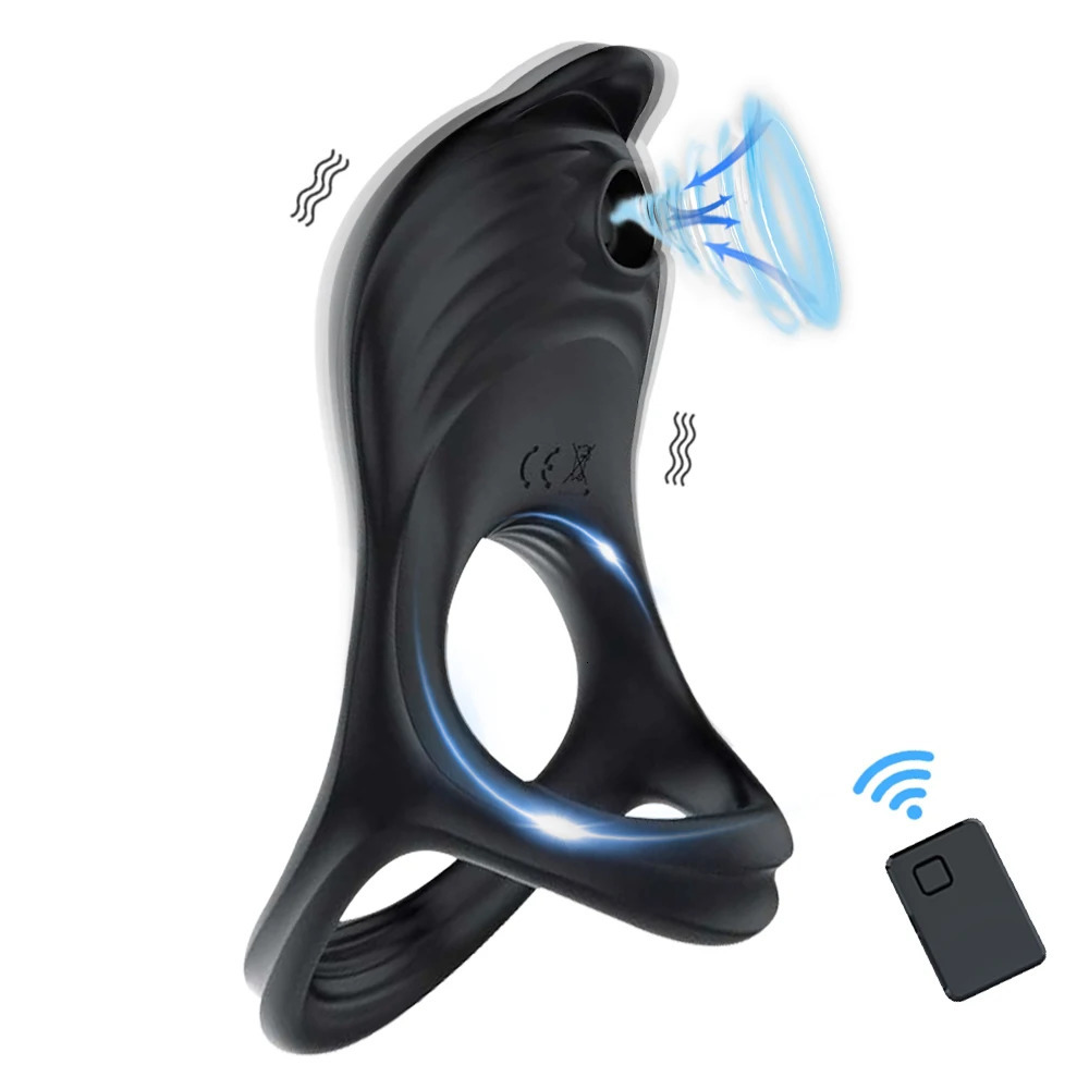 Vibrating Cockring Sucking Penisring Delay Ejaculation Cock Ring Sex Toys for Couple Men Penis Vibrator Adults 240312