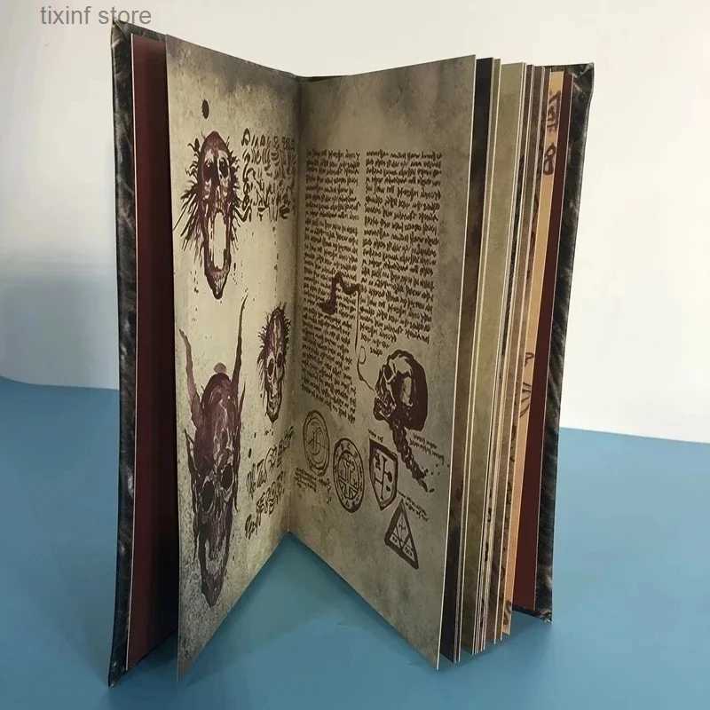 Decorative Objects Figurines New Necronomicon ResinDark Magic Book Demon Evil Dead Summon Book Horror Movie Prop Collection Halloween Home Room Deskto