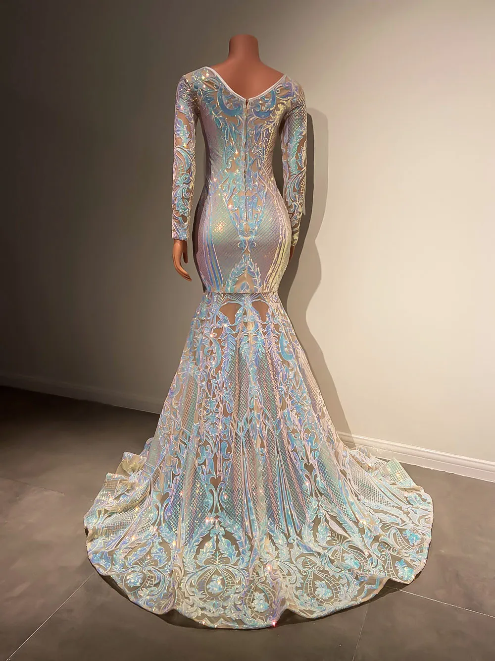 Dresses Sparkly Gala Sexy Mermaid Off The Shoulder Long Sleeves African Ladies Black Girl Sequin Prom