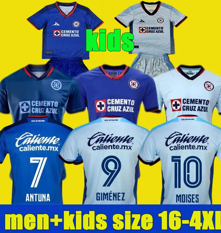 2023 2024 Cruz Azul Soccer Jerseys Liga MX ANTUNA 23 24 CDSyC VIEIRA LIRA RODRIGUEZ Home Away third Football Shirts camisetas de futbol men kids Kit Jersey size