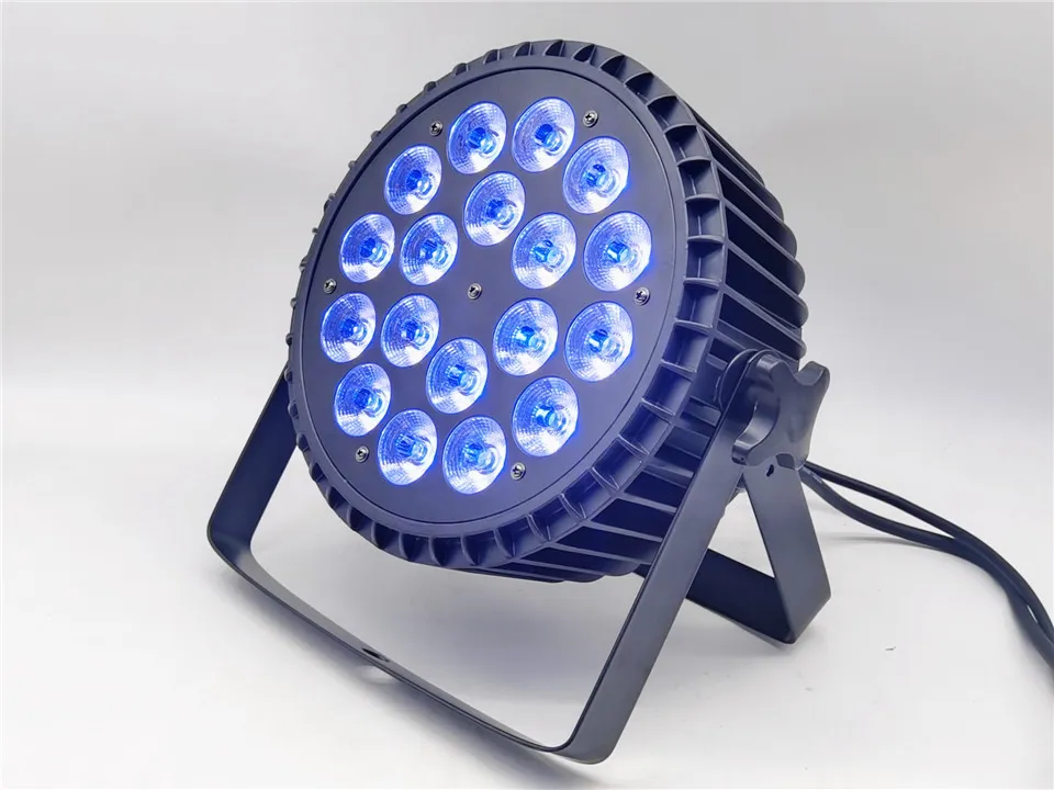 4pcs 18x18W RGBWA UV Aluminum Alloy LED Flat Par Light DMX 512For DJ Disco Party Projector Nightclub Ba SHEHDS Stage Lighting LL