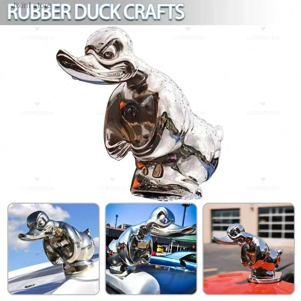 Decorative Objects Figurines Resin Angry Duck Sculptures Electroplating 3D Vehicle Ornaments Art Crafts Automobile Hood Duck Sculpture Car Exterior Ac