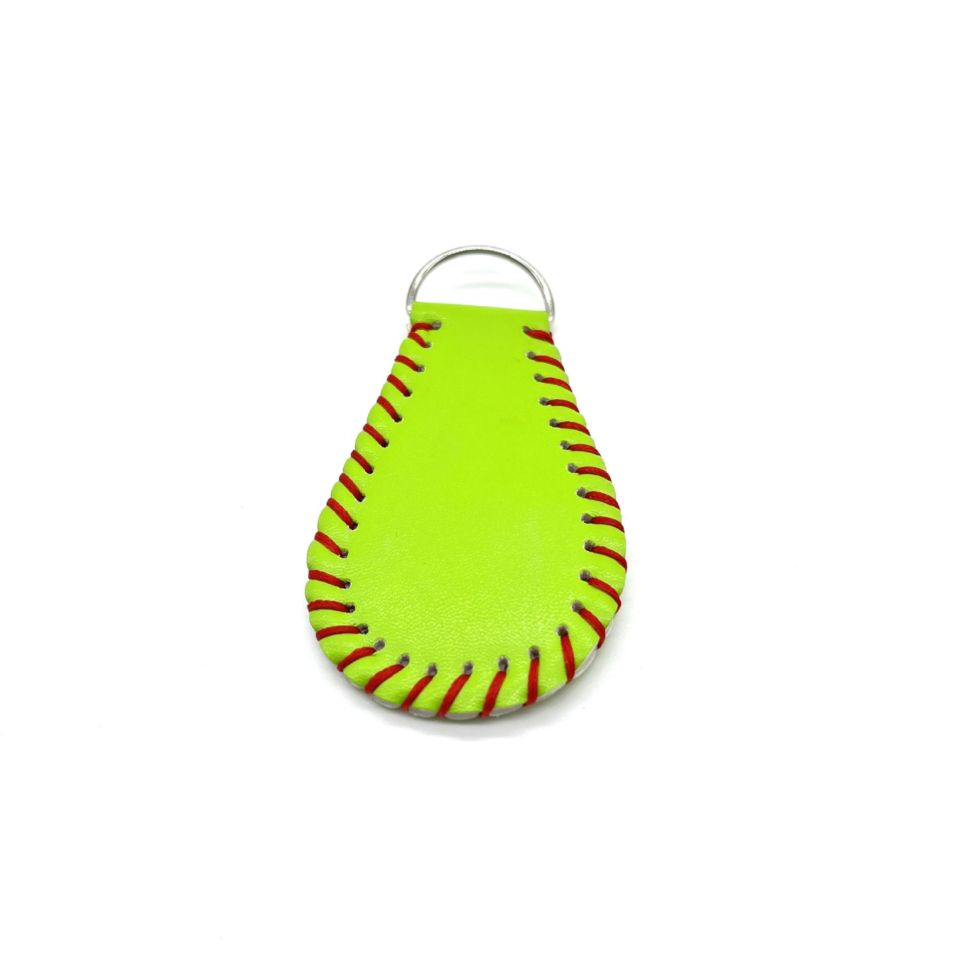 Sports Baseball Beaded Bracelet Keychain PU Leather Keychain Pendant Bag Decoration Wrist Key Chain Keyring